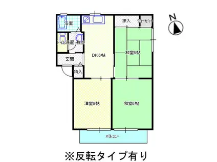 CREATE73 5・6番館(3DK/2階)の間取り写真