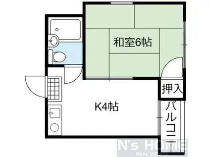 ヤサカパ-トII(1K/5階)の間取り写真
