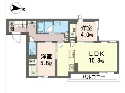 クオリスタ元町(2LDK/3階)の間取り写真