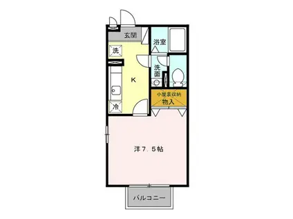 クレアール(1K/2階)の間取り写真