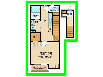 メゾン ラ リーブ(1K/2階)の間取り写真