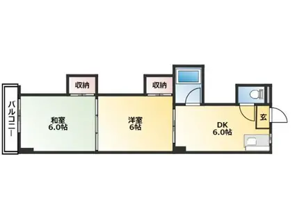 アサモマンション(2DK/3階)の間取り写真