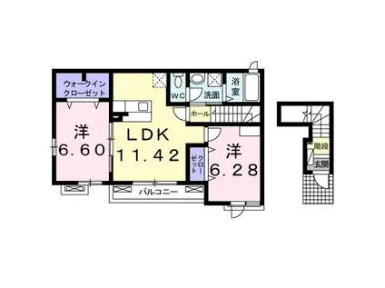 ベルフォーレI(2LDK/2階)の間取り写真