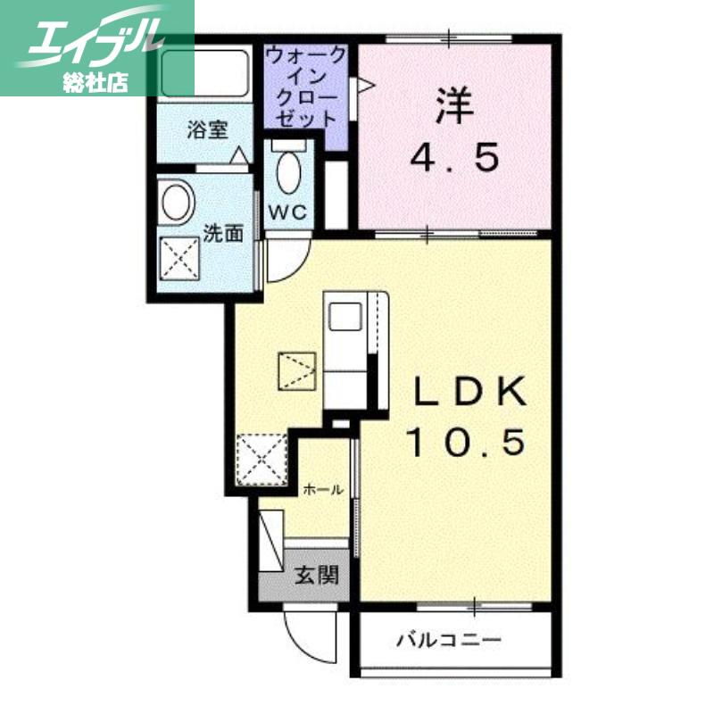 エトワール ブランシュ(1LDK/1階)の間取り写真