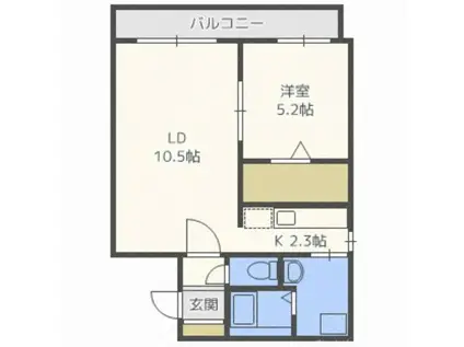 エール平岸(1LDK/2階)の間取り写真