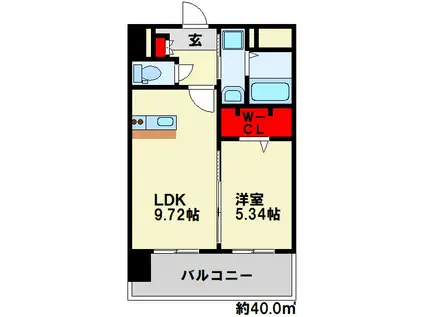 THE SQUARE・GLORY RESIDENCE(1LDK/8階)の間取り写真