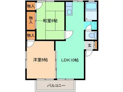 ファインコート A(2LDK/2階)の間取り写真
