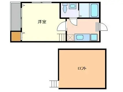 リーベンハイツ(1K/2階)の間取り写真