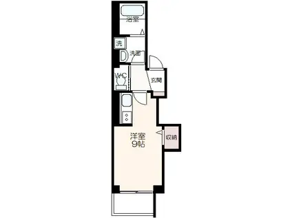 YSコート仙川(ワンルーム/3階)の間取り写真