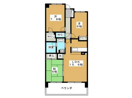 グランループ(3LDK/14階)の間取り写真