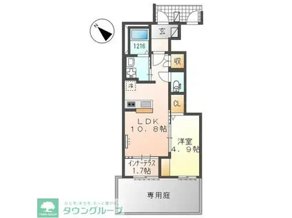 香椎駅東2丁目アパート(1LDK/1階)の間取り写真