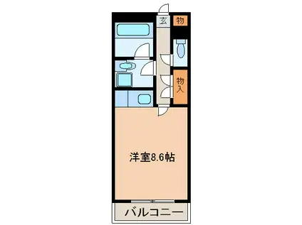 メゾンドF(ワンルーム/1階)の間取り写真