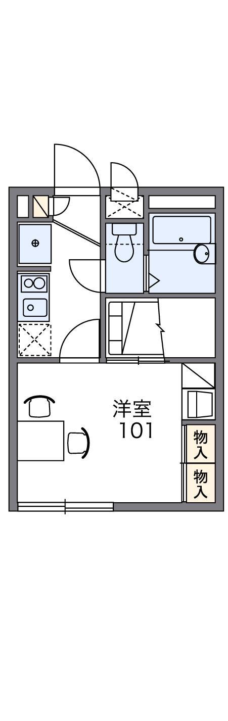 レオパレスコンフォート明石(1K/2階)の間取り写真