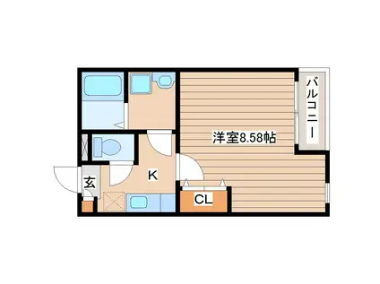 クレフラスト福祉大前IIA(1K/2階)の間取り写真