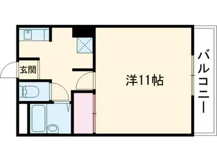 ラフェスタ加東(1K/2階)の間取り写真