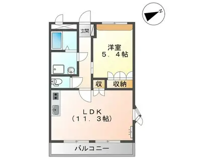 ティンカー・ベル(1LDK/2階)の間取り写真