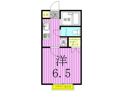 サントリーニI(1K/2階)の間取り写真