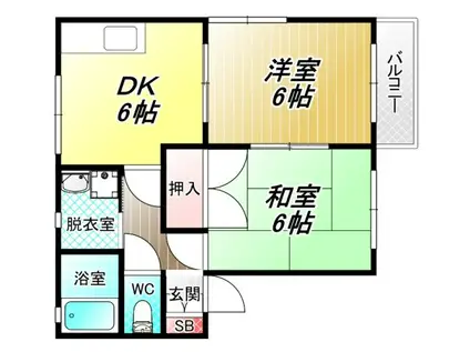 グランツ2000(2DK/1階)の間取り写真