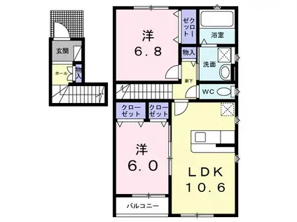ADVANCE(2LDK/2階)の間取り写真