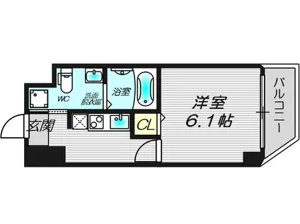 ALIARE緑橋(1K/1階)の間取り写真