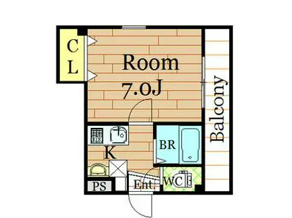 URO桜木町(1K/3階)の間取り写真