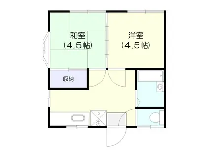 長栄コーポA棟(2K/1階)の間取り写真