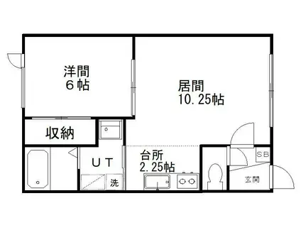 ベェルヴェル(1LDK/1階)の間取り写真