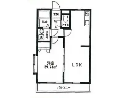 パークコート(1LDK/1階)の間取り写真