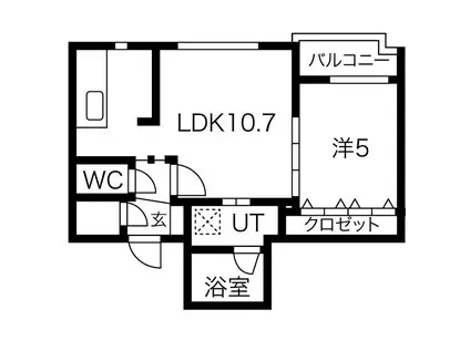 シティプラザ手稲本町(1LDK/4階)の間取り写真