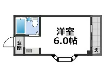 ヴィラタイガー(ワンルーム/4階)の間取り写真