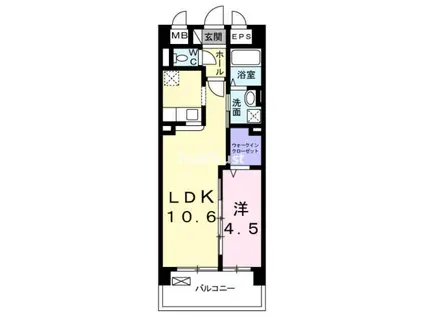 プリムローズ エレガント(1LDK/6階)の間取り写真