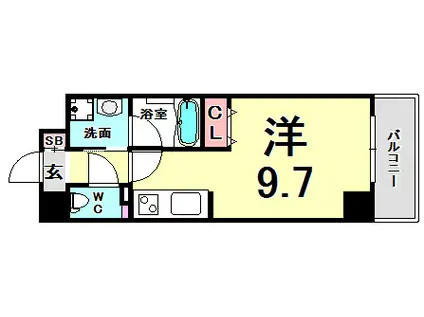 エスタンシア元町(ワンルーム/1階)の間取り写真
