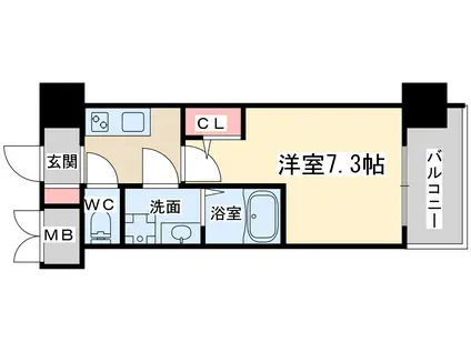 エスレジデンス大阪同心(1K/2階)の間取り写真