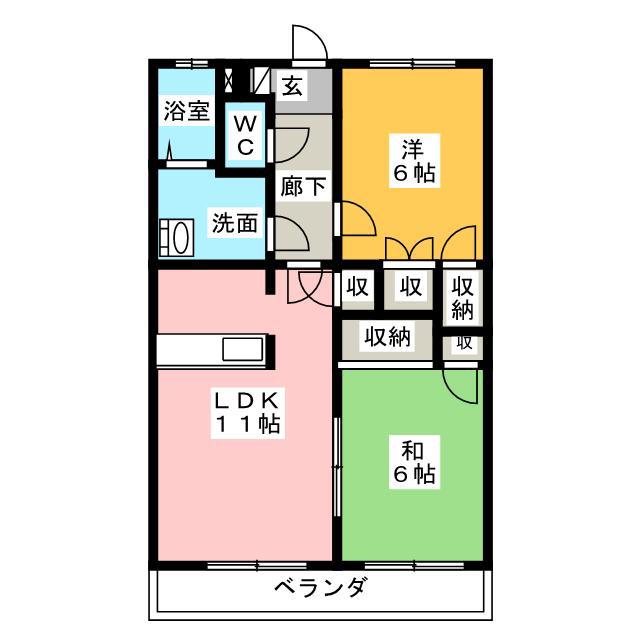 ログマンラシューレ(2LDK/2階)の間取り写真