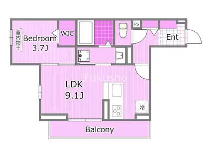ディー パイナ松見町(1LDK/3階)の間取り写真
