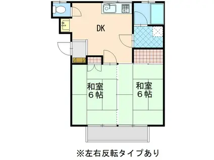 コーポ山崎(2K/2階)の間取り写真