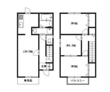 セジュール高浜(3LDK/1階)の間取り写真