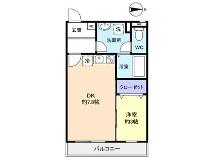 リブリ・アーク(1DK/3階)の間取り写真