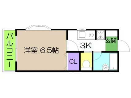 コーポチェリーツリー(1K/3階)の間取り写真