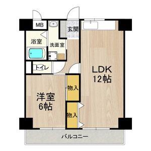 ロベリア弐番館(1LDK/4階)の間取り写真