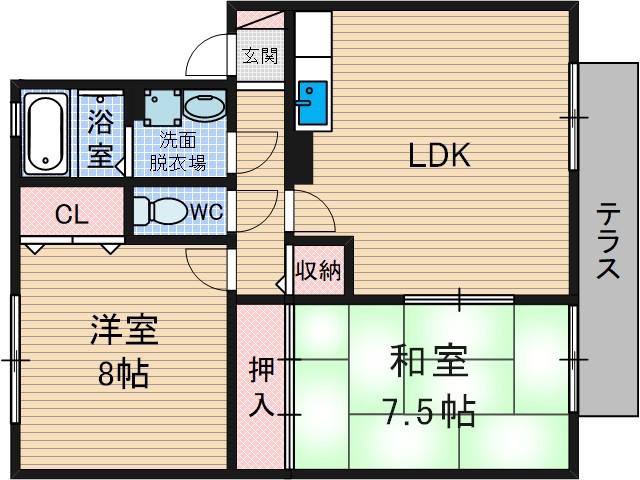 グランメールコート(2LDK/2階)の間取り写真