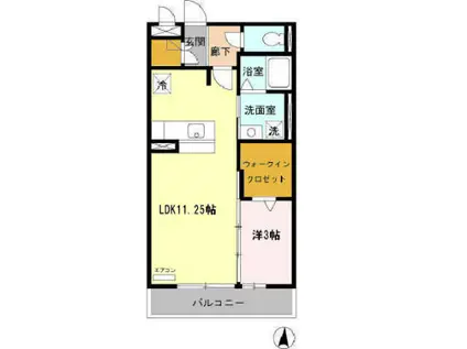 メジェールM(1LDK/2階)の間取り写真