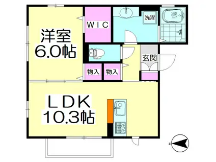 ナデシコ(1LDK/2階)の間取り写真