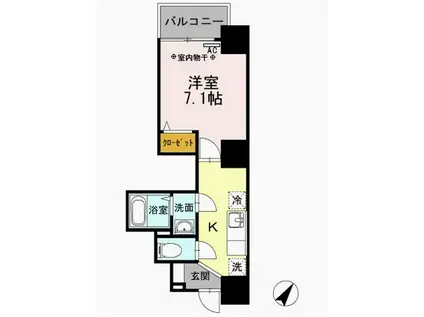 フィールドライズ日本橋(1K/7階)の間取り写真