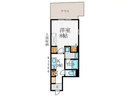 グランパール桐木(1K/1階)の間取り写真