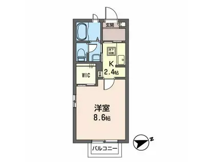 サンヒルズ堤(1K/1階)の間取り写真