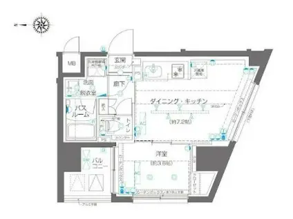 ZOOM高田馬場 ズーム高田馬場(1DK/4階)の間取り写真