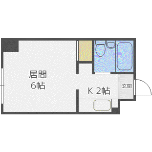 藤井ビル北14条(1K/6階)の間取り写真