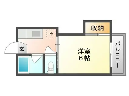 コーポもりや(1K/2階)の間取り写真