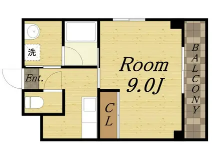 クライスコート(1K/3階)の間取り写真